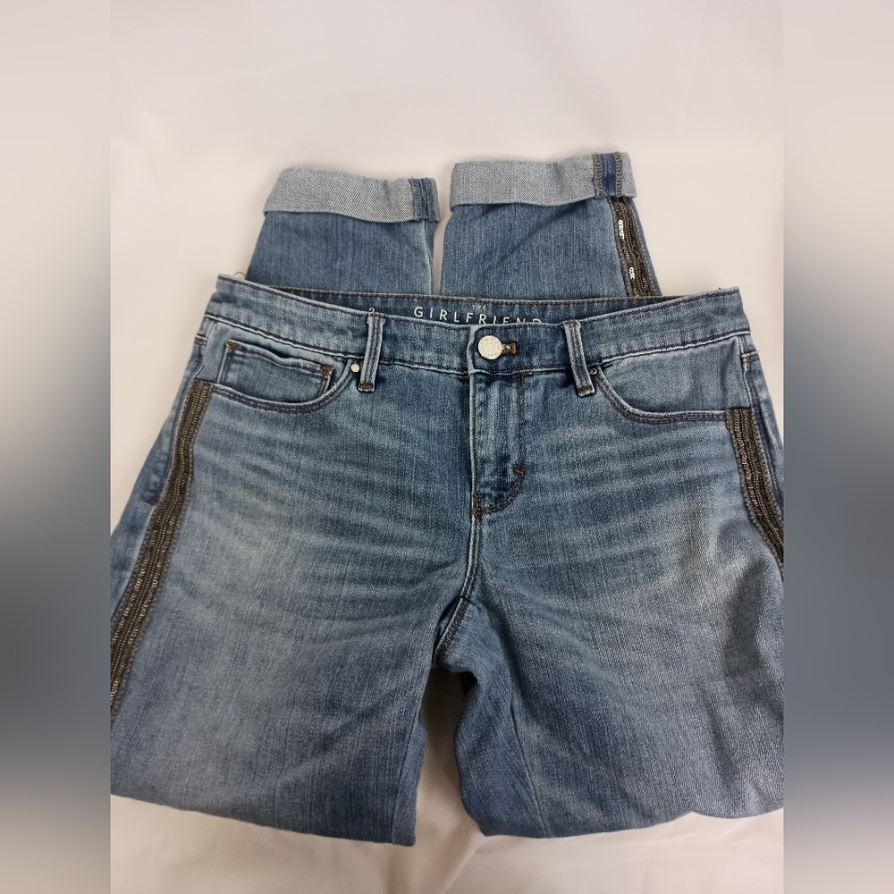 WHITE HOUSE BLACK‎ MARKET Cropped Girlfriend Blue Jeans Preppy Clueless (#1,352)